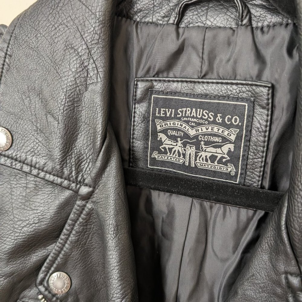 Women's Levi's Faux Leather Moto Jacket, Black, Size X-Large - Picture 2 of 6